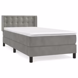 Giroletto a Molle con Materasso Grigio Chiaro 100x200cm Vellutocod mxl 122499 - Vista aggiuntiva 2