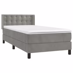 Giroletto a Molle con Materasso Grigio Chiaro 100x200cm Vellutocod mxl 122499 - Vista aggiuntiva 3