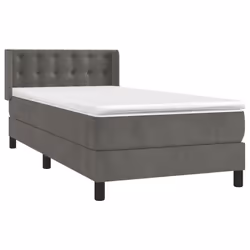 Giroletto a Molle con Materasso Grigio Scuro 100x200 cm Vellutocod mxl 98569 - Vista aggiuntiva 3