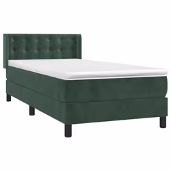 Giroletto a Molle con Materasso Verde Scuro 100x200 cm Vellutocod mxl 99594 - Vista aggiuntiva 3