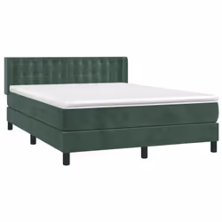 Giroletto a Molle con Materasso Verde Scuro 140x190 cm Vellutocod mxl 74576 - Vista aggiuntiva 3