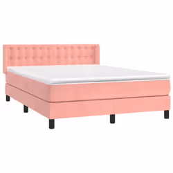 Giroletto a Molle con Materasso Rosa 140x190 cm in Vellutocod mxl 98573 - Vista aggiuntiva 3