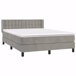 Giroletto a Molle con Materasso Grigio Chiaro 140x200cm Vellutocod mxl 74577 - Vista aggiuntiva 3