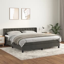 vidaXL Giroletto a Molle con Materasso Grigio Scuro 160x200 cm Velluto