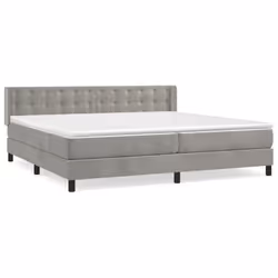 vidaXL Giroletto a Molle con Materasso Grigio Chiaro 200x200cm Velluto - Vista aggiuntiva 2