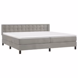 vidaXL Giroletto a Molle con Materasso Grigio Chiaro 200x200cm Velluto - Vista aggiuntiva 3