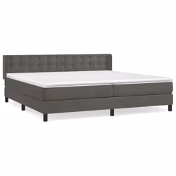vidaXL Giroletto a Molle con Materasso Grigio Scuro 200x200 cm Velluto - Vista aggiuntiva 2