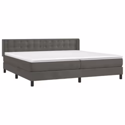 vidaXL Giroletto a Molle con Materasso Grigio Scuro 200x200 cm Velluto - Vista aggiuntiva 3