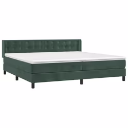 Giroletto a Molle con Materasso Verde Scuro 200x200 cm Vellutocod mxl 74574 - Vista aggiuntiva 3