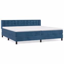 Giroletto a Molle con Materasso Blu Scuro 200x200 cm in Vellutocod mxl 98577 - Vista aggiuntiva 2