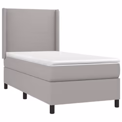 vidaXL Giroletto a Molle con Materasso Grigio Chiaro 80x200 cm Tessuto - Vista aggiuntiva 3