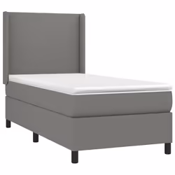 vidaXL Giroletto a Molle con Materasso Grigio Scuro 80x200 cm Tessuto - Vista aggiuntiva 3