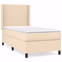 vidaXL Giroletto a Molle con Materasso Crema 80x200 cm inTessuto - Vista aggiuntiva 2