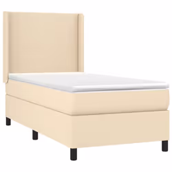 vidaXL Giroletto a Molle con Materasso Crema 80x200 cm inTessuto - Vista aggiuntiva 3