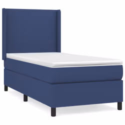 vidaXL Giroletto a Molle con Materasso Blu 90x200 cm inTessuto - Vista aggiuntiva 2