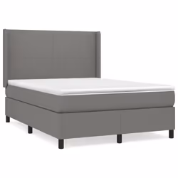 vidaXL Giroletto a Molle con Materasso Grigio Scuro 140x200cm Tessuto - Vista aggiuntiva 2