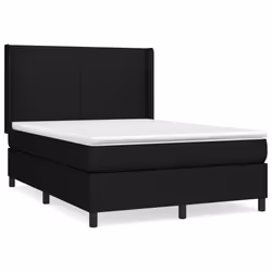 vidaXL Giroletto a Molle con Materasso Nero 140x200 cm in Tessuto - Vista aggiuntiva 2