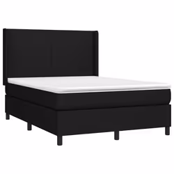 vidaXL Giroletto a Molle con Materasso Nero 140x200 cm in Tessuto - Vista aggiuntiva 3