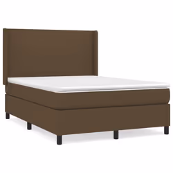 vidaXL Giroletto a Molle con Materasso Marrone Scuro 140x200cm Tessuto - Vista aggiuntiva 2