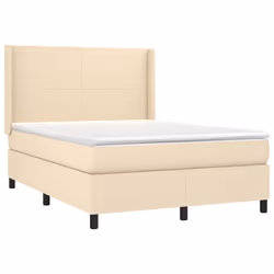 vidaXL Giroletto a Molle con Materasso Crema 140x200 cm in Tessuto - Vista aggiuntiva 3