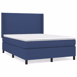 vidaXL Giroletto a Molle con Materasso Blu 140x200 cm in Tessuto - Vista aggiuntiva 2