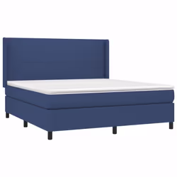 vidaXL Giroletto a Molle con Materasso Blu 160x200 cm in Tessuto - Vista aggiuntiva 3