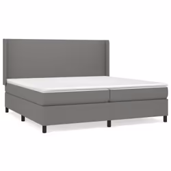 vidaXL Giroletto a Molle con Materasso Grigio Scuro 200x200 cm Tessuto - Vista aggiuntiva 2