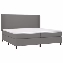 vidaXL Giroletto a Molle con Materasso Grigio Scuro 200x200 cm Tessuto - Vista aggiuntiva 3