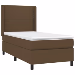 vidaXL Giroletto a Molle con Materasso Marrone Scuro 90x190cm Tessuto - Vista aggiuntiva 3