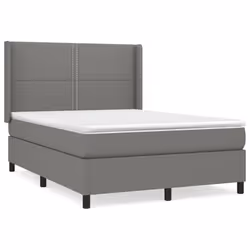 vidaXL Giroletto a Molle con Materasso Grigio Scuro 140x200cm Tessuto - Vista aggiuntiva 2