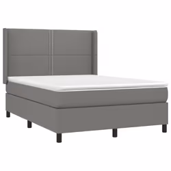 vidaXL Giroletto a Molle con Materasso Grigio Scuro 140x200cm Tessuto - Vista aggiuntiva 3