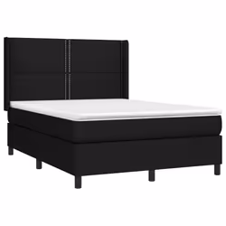 vidaXL Giroletto a Molle con Materasso Nero 140x200 cm in Tessuto - Vista aggiuntiva 3
