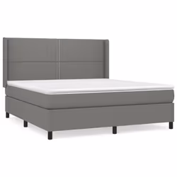 vidaXL Giroletto a Molle con Materasso Grigio Scuro 180x200 cm Tessuto - Vista aggiuntiva 2