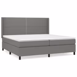 vidaXL Giroletto a Molle con Materasso Grigio Scuro 200x200 cm Tessuto - Vista aggiuntiva 2