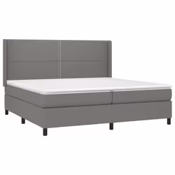 vidaXL Giroletto a Molle con Materasso Grigio Scuro 200x200 cm Tessuto - Vista aggiuntiva 3