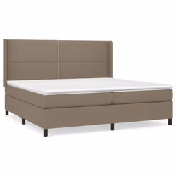 vidaXL Giroletto a Molle con Materasso Tortora 200x200 cm in Tessuto - Vista aggiuntiva 2
