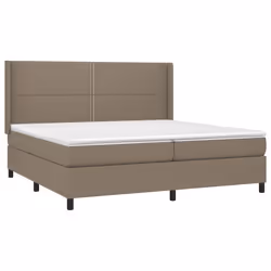 vidaXL Giroletto a Molle con Materasso Tortora 200x200 cm in Tessuto - Vista aggiuntiva 3