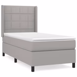 Giroletto a Molle con Materasso Grigio Chiaro 90x190 cm Tessutocod mxl 98593 - Vista aggiuntiva 2