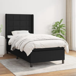 vidaXL Giroletto a Molle con Materasso Nero 90x200 cm in Tessuto