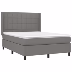 vidaXL Giroletto a Molle con Materasso Grigio Scuro 140x200cm Tessuto - Vista aggiuntiva 3