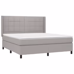 vidaXL Giroletto a Molle con Materasso Grigio Chiaro160x200 cm Tessuto - Vista aggiuntiva 3