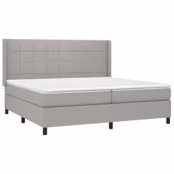 vidaXL Giroletto a Molle con Materasso Grigio Chiaro 200x200cm Tessuto - Vista aggiuntiva 3