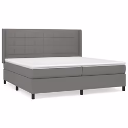 vidaXL Giroletto a Molle con Materasso Grigio Scuro 200x200 cm Tessuto - Vista aggiuntiva 2