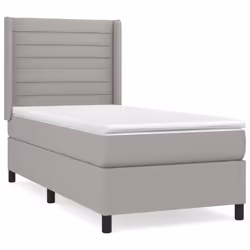 vidaXL Giroletto a Molle con Materasso Grigio Chiaro 80x200 cm Tessuto - Vista aggiuntiva 2