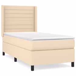 vidaXL Giroletto a Molle con Materasso Crema 80x200 cm inTessuto - Vista aggiuntiva 2