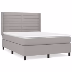 vidaXL Giroletto a Molle con Materasso Grigio Chiaro 140x200cm Tessuto - Vista aggiuntiva 2