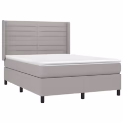 vidaXL Giroletto a Molle con Materasso Grigio Chiaro 140x200cm Tessuto - Vista aggiuntiva 3