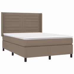 vidaXL Giroletto a Molle con Materasso Tortora 140x200 cm in Tessuto - Vista aggiuntiva 3