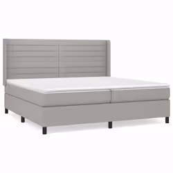 vidaXL Giroletto a Molle con Materasso Grigio Chiaro 200x200cm Tessuto - Vista aggiuntiva 2