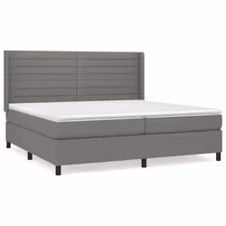 vidaXL Giroletto a Molle con Materasso Grigio Scuro 200x200 cm Tessuto - Vista aggiuntiva 2